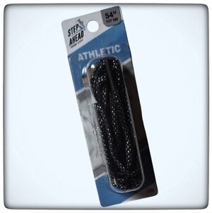 Athletic Black/Silver Round Shoe Laces